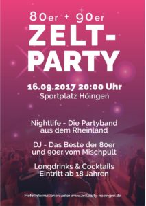 80er und 90er Zeltparty Höingen