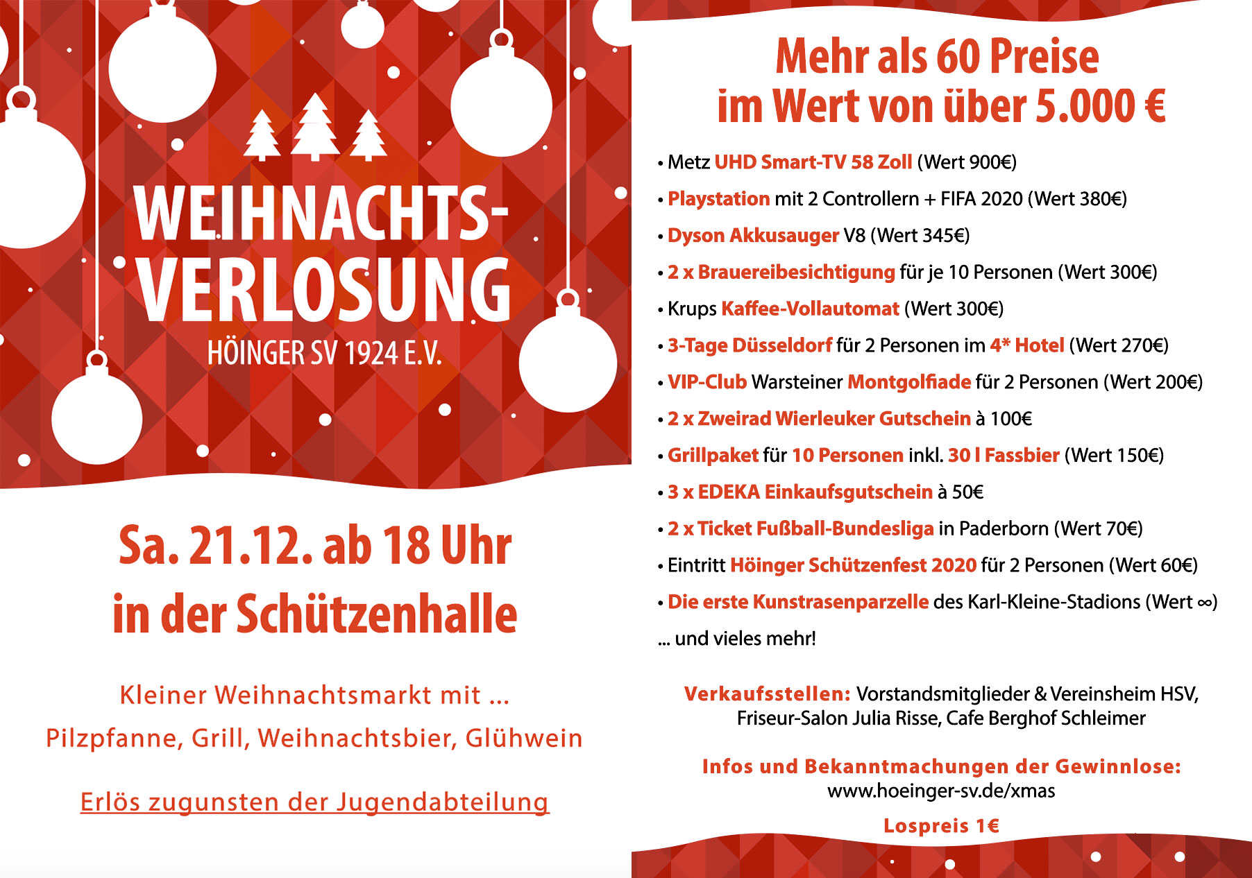 Weihnachtsverlosung Höinger SV 2019